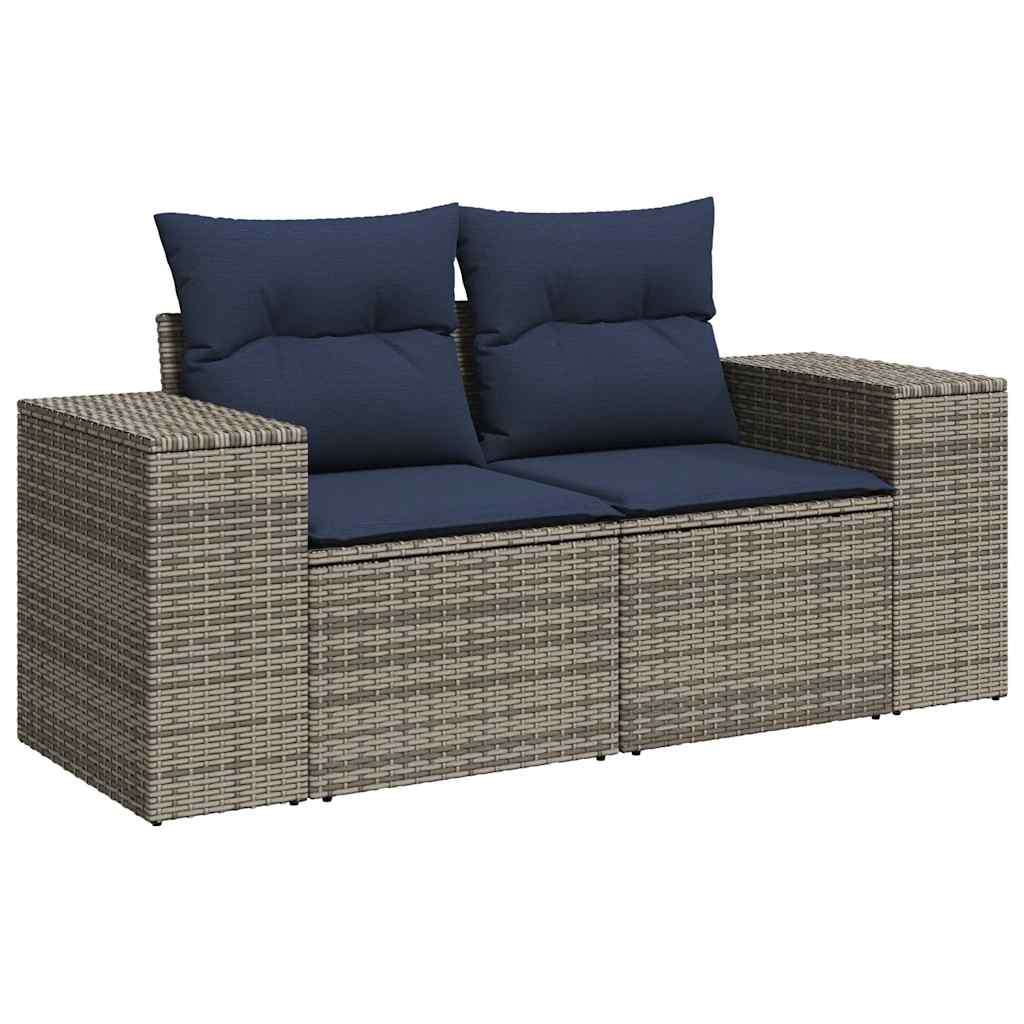 vidaXL Set mobilier grădină perne 6 piese negru poliratan/lemn acacia vidaXL Set mobilier grădină perne 6 piese negru poliratan/lemn acacia