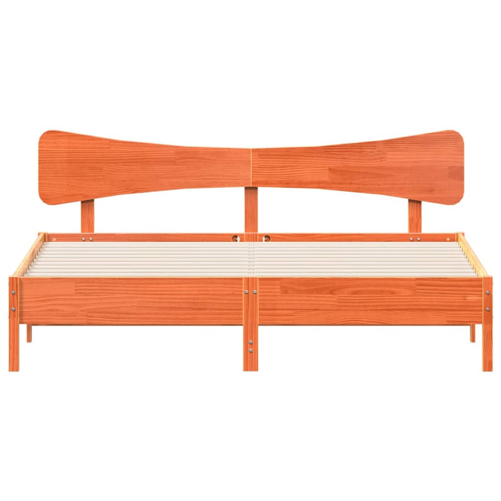 vidaXL Cadru de pat fără saltea, maro ceruit 180x200 cm lemn masiv pin
