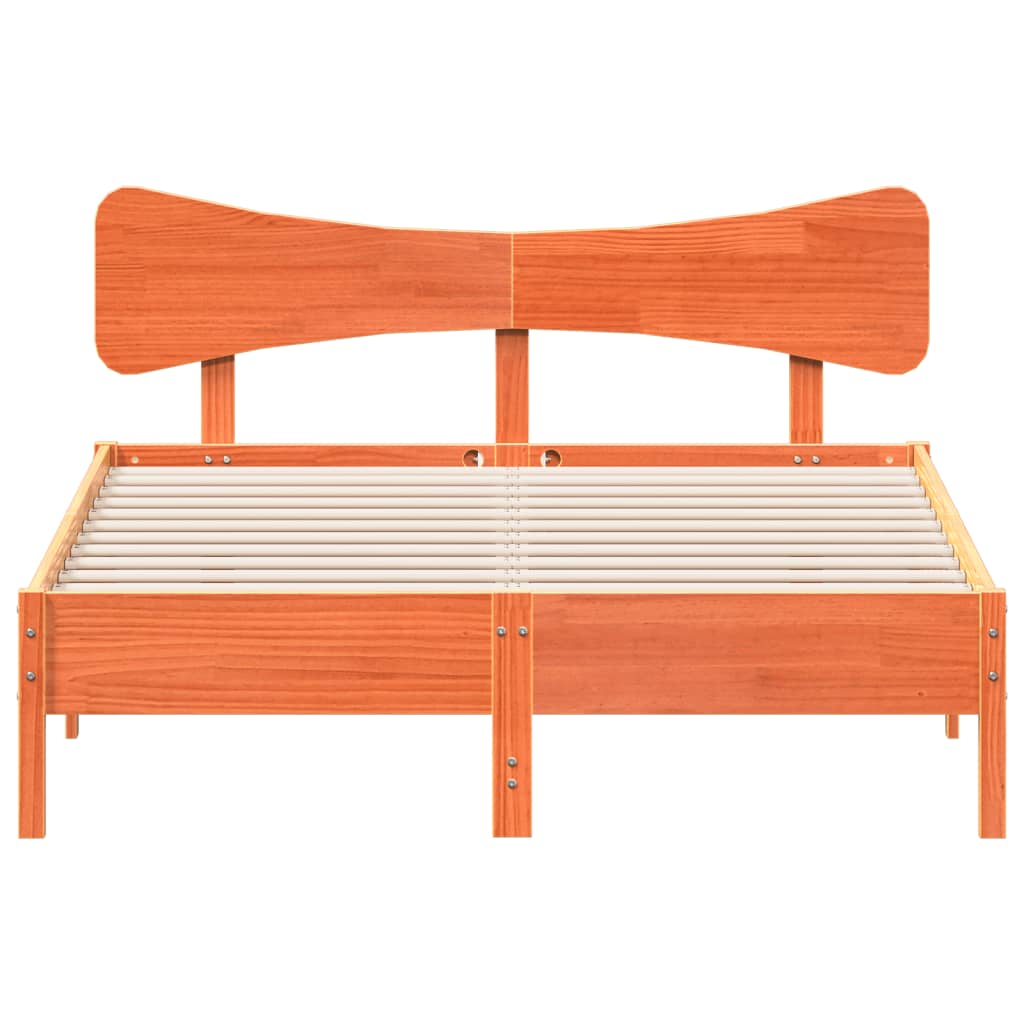 vidaXL Cadru de pat fără saltea, maro ceruit 140x200 cm lemn masiv pin vidaXL Cadru de pat fără saltea, maro ceruit 140x200 cm lemn masiv pin