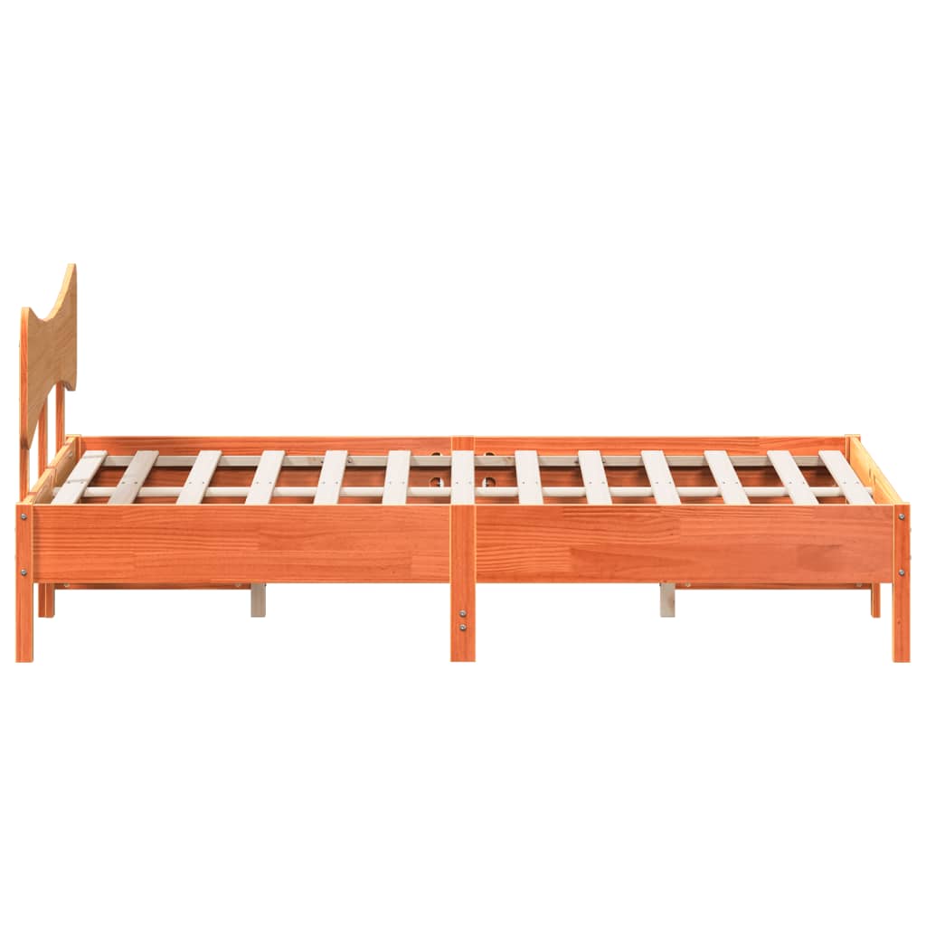 vidaXL Cadru de pat fără saltea, maro ceruit 140x200 cm lemn masiv pin vidaXL Cadru de pat fără saltea, maro ceruit 140x200 cm lemn masiv pin