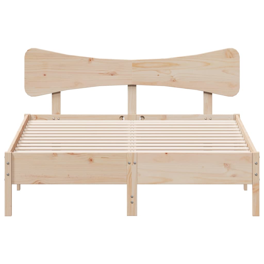 vidaXL Cadru de pat fără saltea, 135x190 cm, lemn masiv de pin