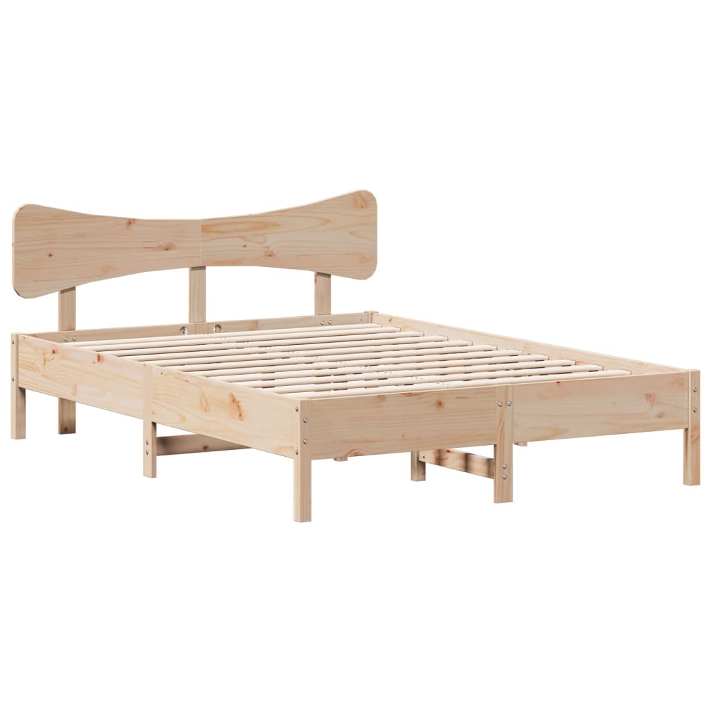 vidaXL Cadru de pat fără saltea, 120x190 cm, lemn masiv pin vidaXL Cadru de pat fără saltea, 120x190 cm, lemn masiv pin