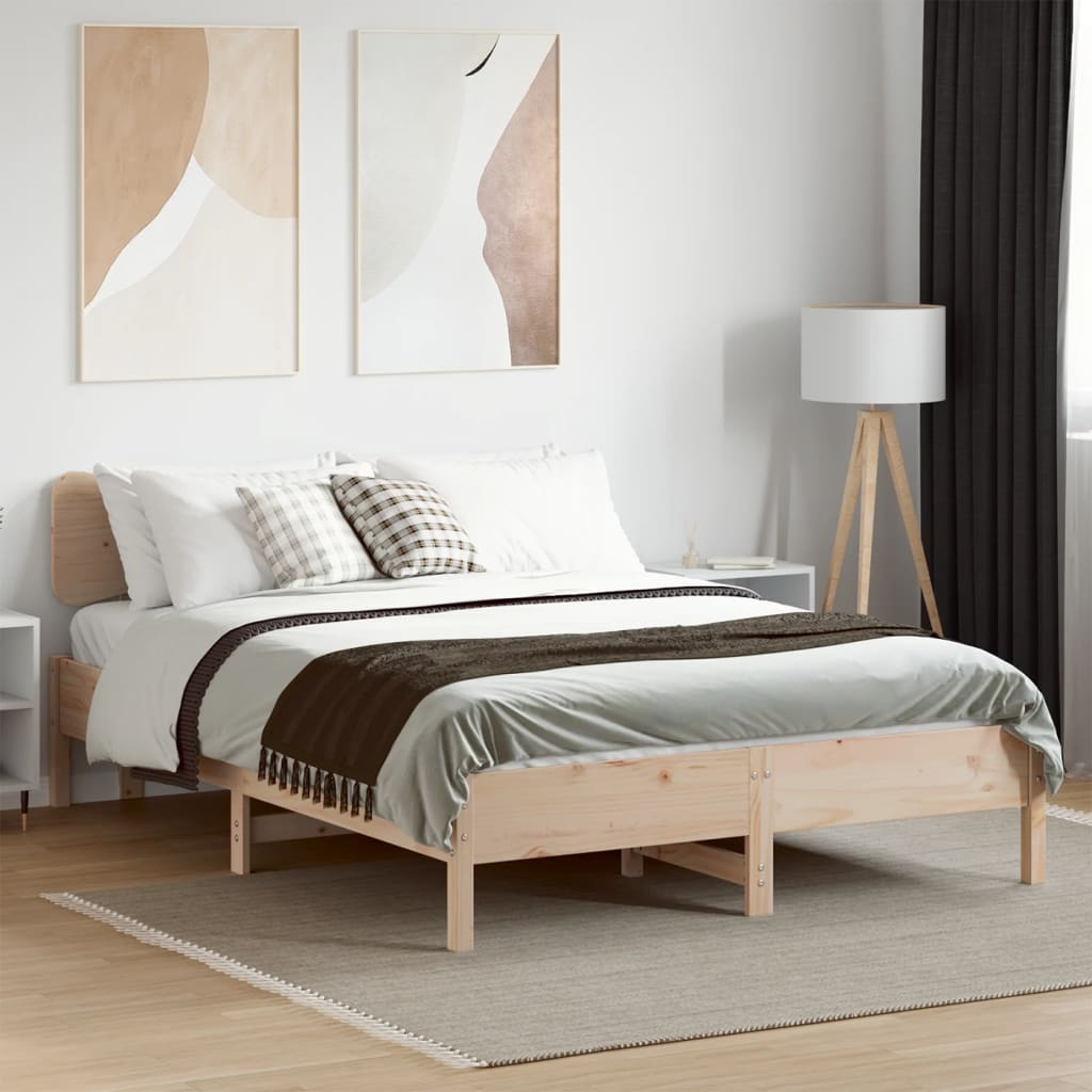 vidaXL Cadru de pat fără saltea, 120x190 cm, lemn masiv pin vidaXL Cadru de pat fără saltea, 120x190 cm, lemn masiv pin