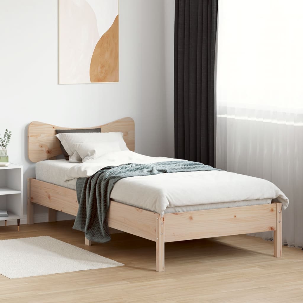 vidaXL Cadru de pat fără saltea, 75x190 cm, lemn masiv de pin