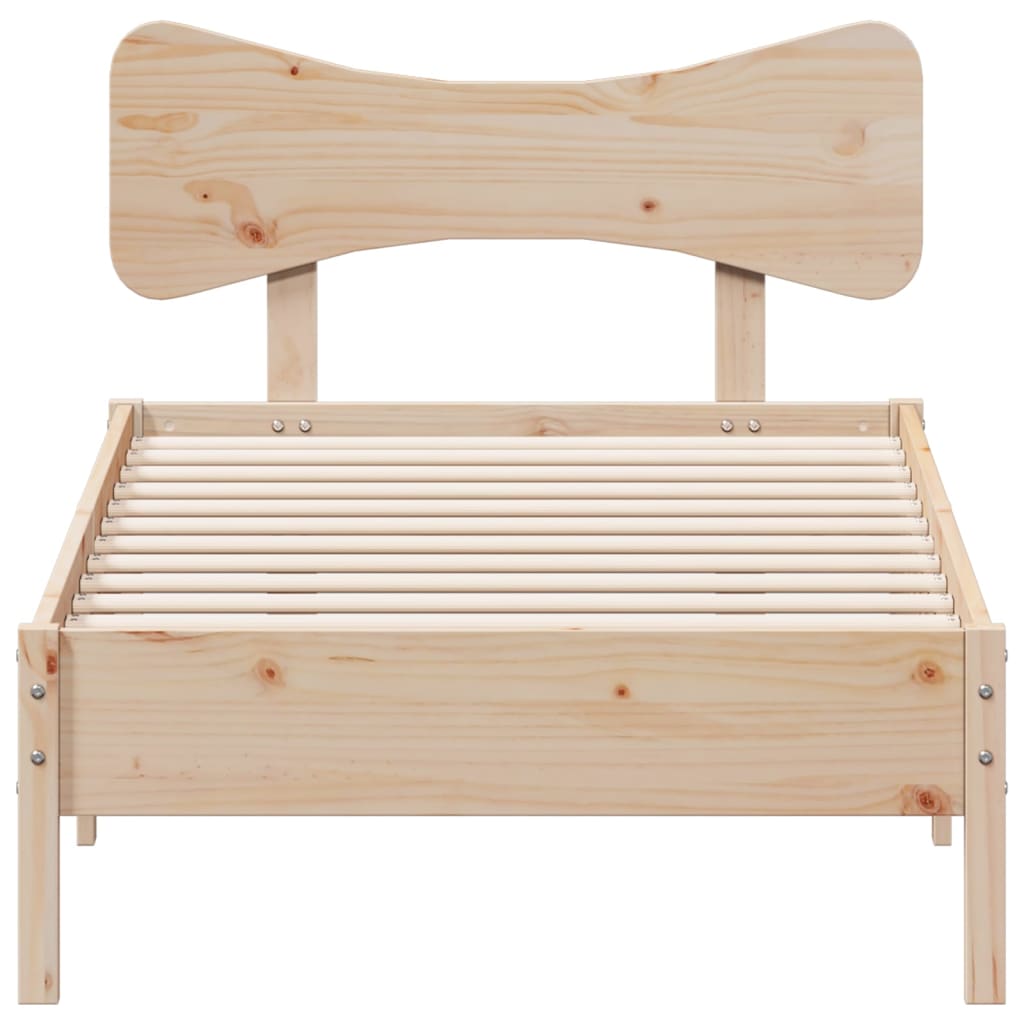 vidaXL Cadru de pat fără saltea, 75x190 cm, lemn masiv de pin