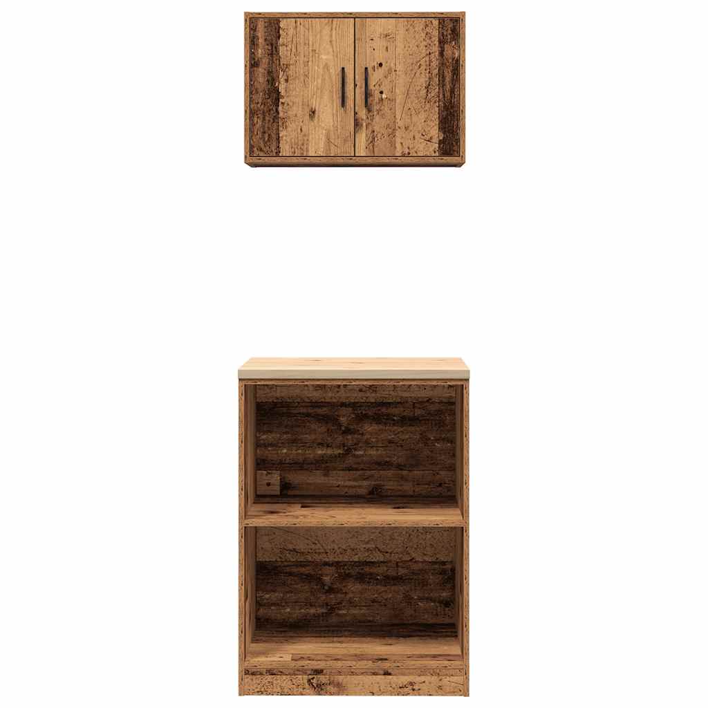vidaXL Dulapuri de garaj 2 buc Lemn vechi Lemn prelucrat