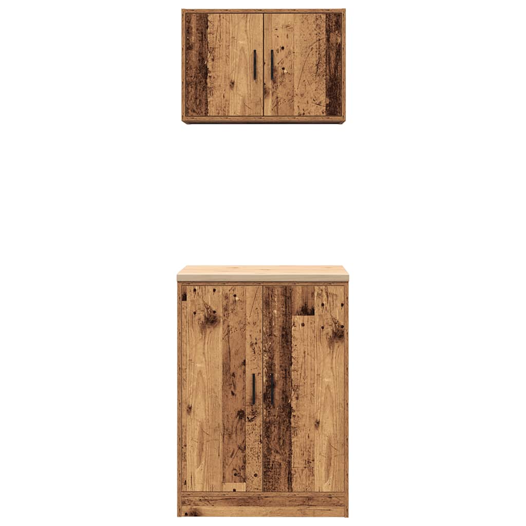 vidaXL Dulapuri de garaj 2 buc Lemn vechi Lemn prelucrat