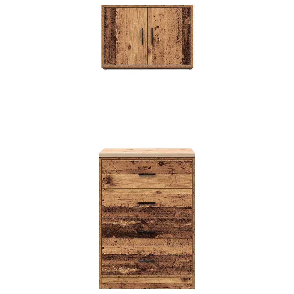 vidaXL Dulapuri de garaj 2 buc Lemn vechi Lemn prelucrat