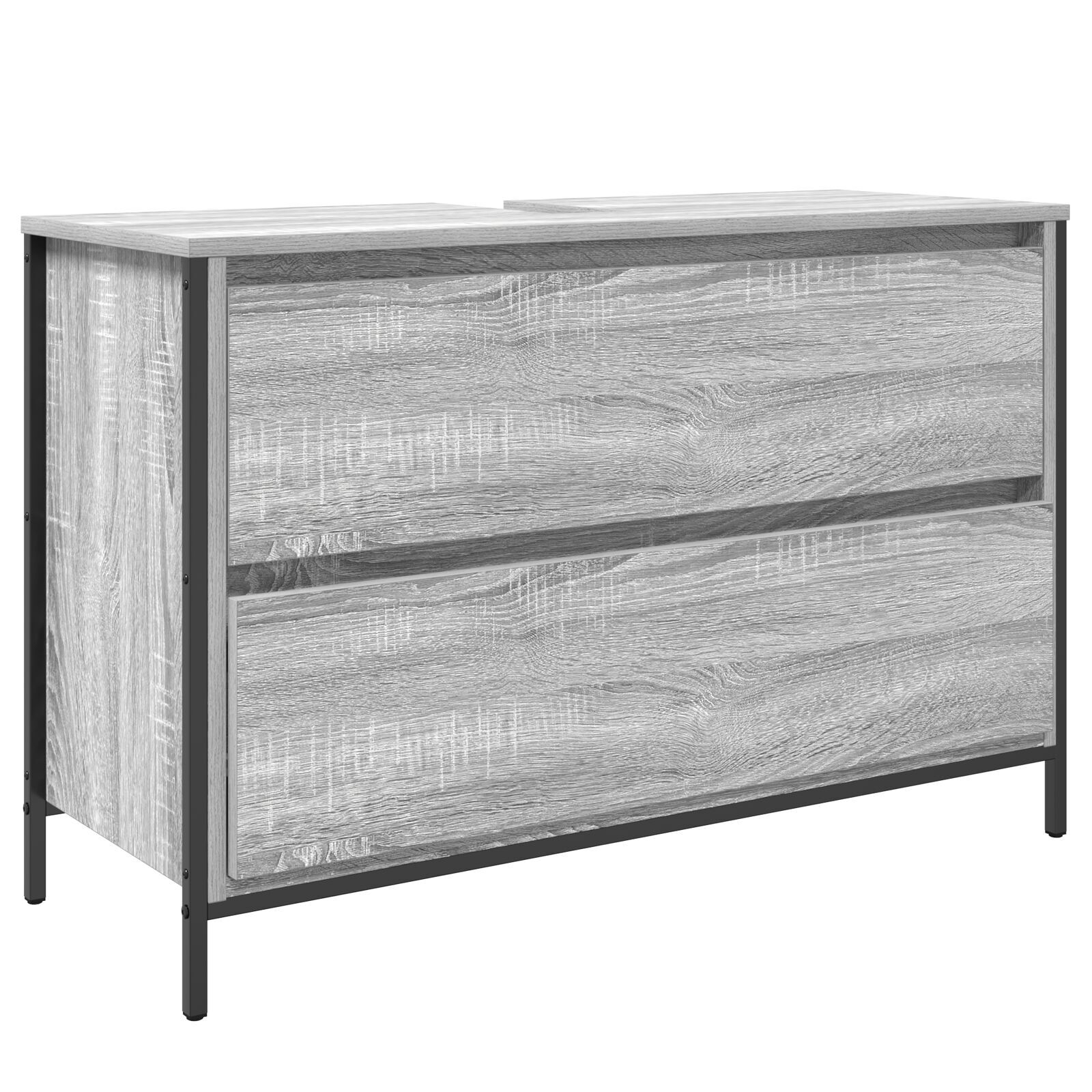 vidaXL Set mobilier baie, 3 piese, gri sonoma, lemn prelucrat vidaXL Set mobilier baie, 3 piese, gri sonoma, lemn prelucrat