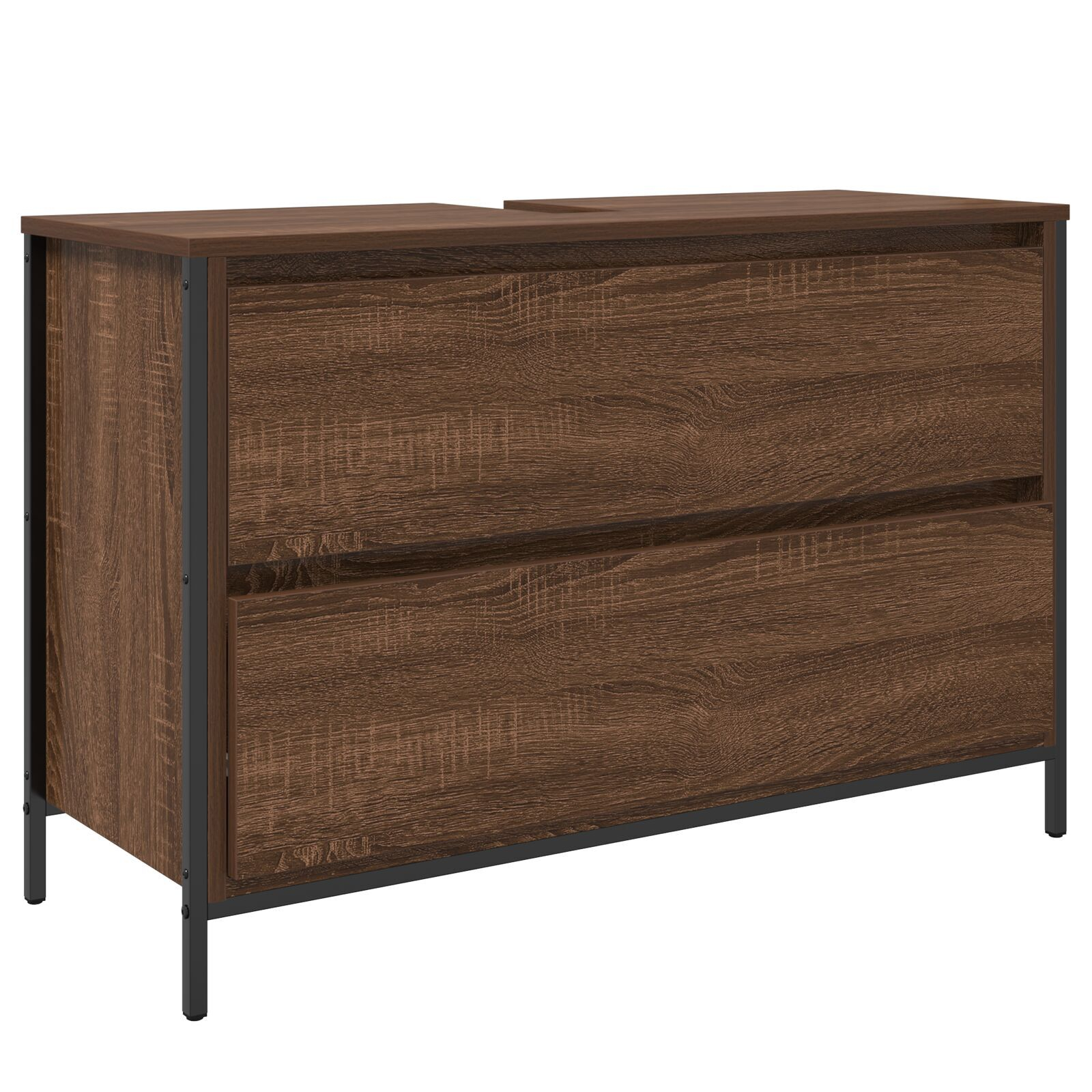vidaXL Set mobilier baie, 3 piese, stejar maro, lemn prelucrat vidaXL Set mobilier baie, 3 piese, stejar maro, lemn prelucrat