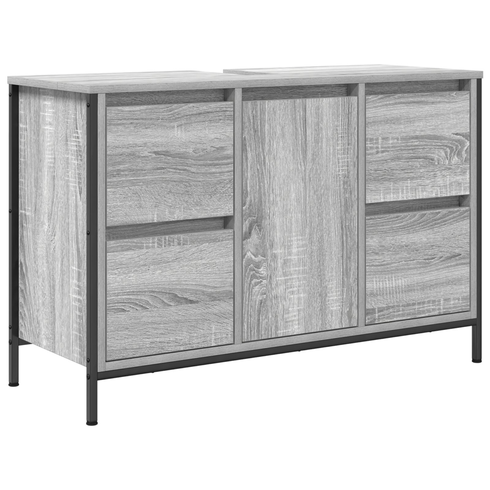 Set de mobilier pentru baie 2 piese vidaXL Gri Sonoma din lemn prelucrat Set de mobilier pentru baie 2 piese vidaXL Gri Sonoma din lemn prelucrat