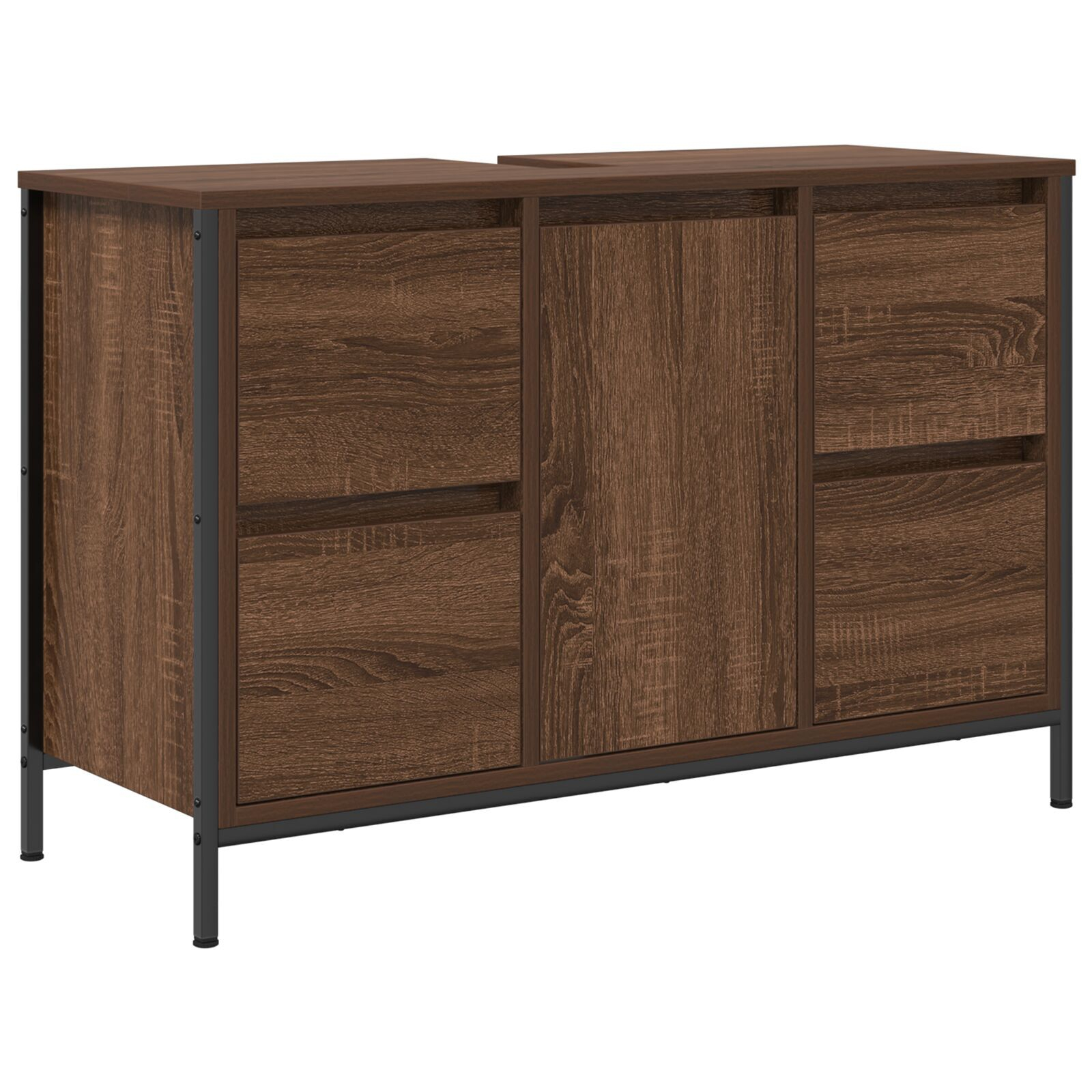 Set de Mobilier pentru Baie 2 Piese Maro Stejar din Lemn Ingineresc Set de Mobilier pentru Baie 2 Piese Maro Stejar din Lemn Ingineresc