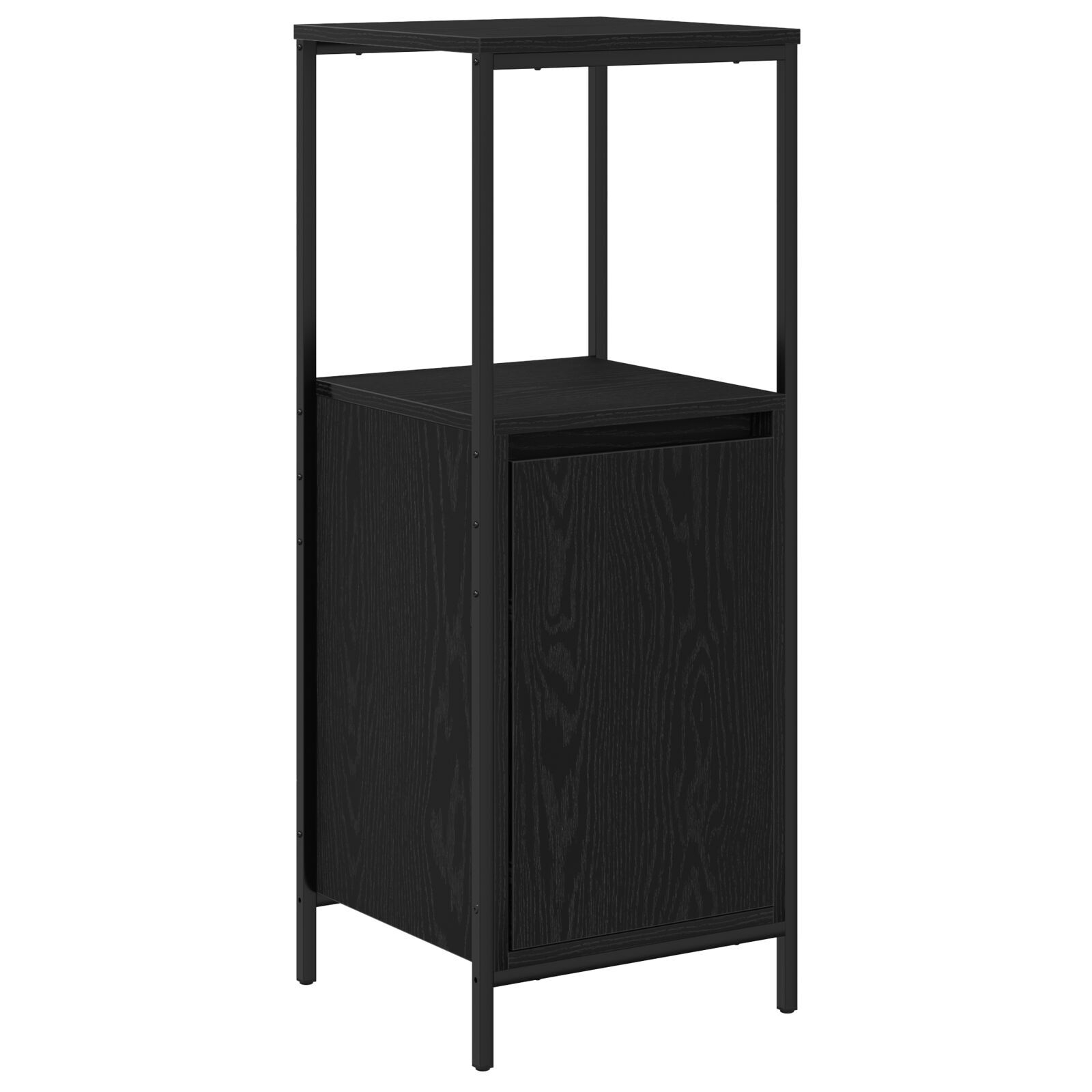 Set de mobilier pentru baie 3 piese - Stejar negru din lemn prelucrat