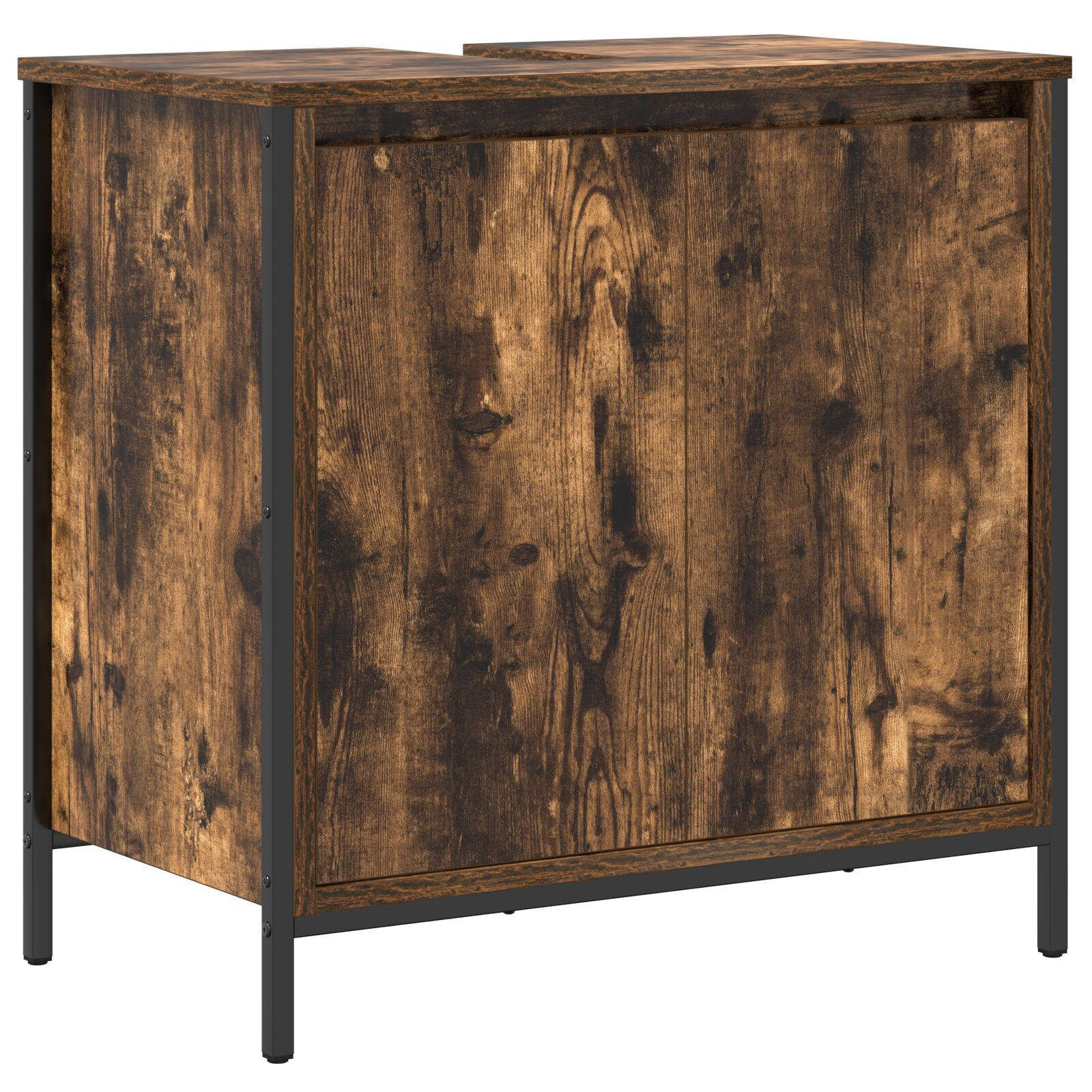 vidaXL Set de mobilier pentru baie din 5 piese din lemn tratat fumuriu vidaXL Set de mobilier pentru baie din 5 piese din lemn tratat fumuriu