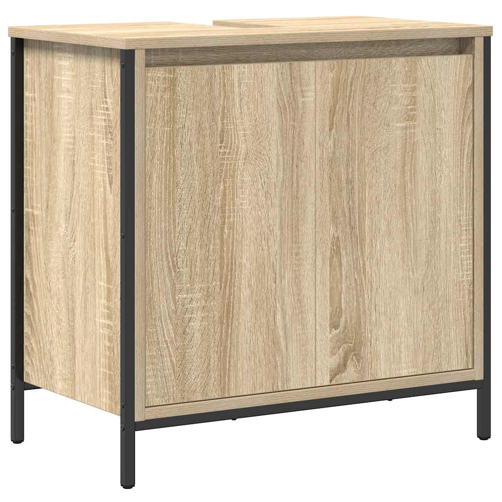 vidaXL Set mobilier de baie, 2 piese, stejar sonoma, lemn prelucrat vidaXL Set mobilier de baie, 2 piese, stejar sonoma, lemn prelucrat