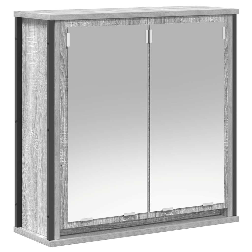 vidaXL Set mobilier de baie, 2 piese, gri sonoma, lemn prelucrat vidaXL Set mobilier de baie, 2 piese, gri sonoma, lemn prelucrat