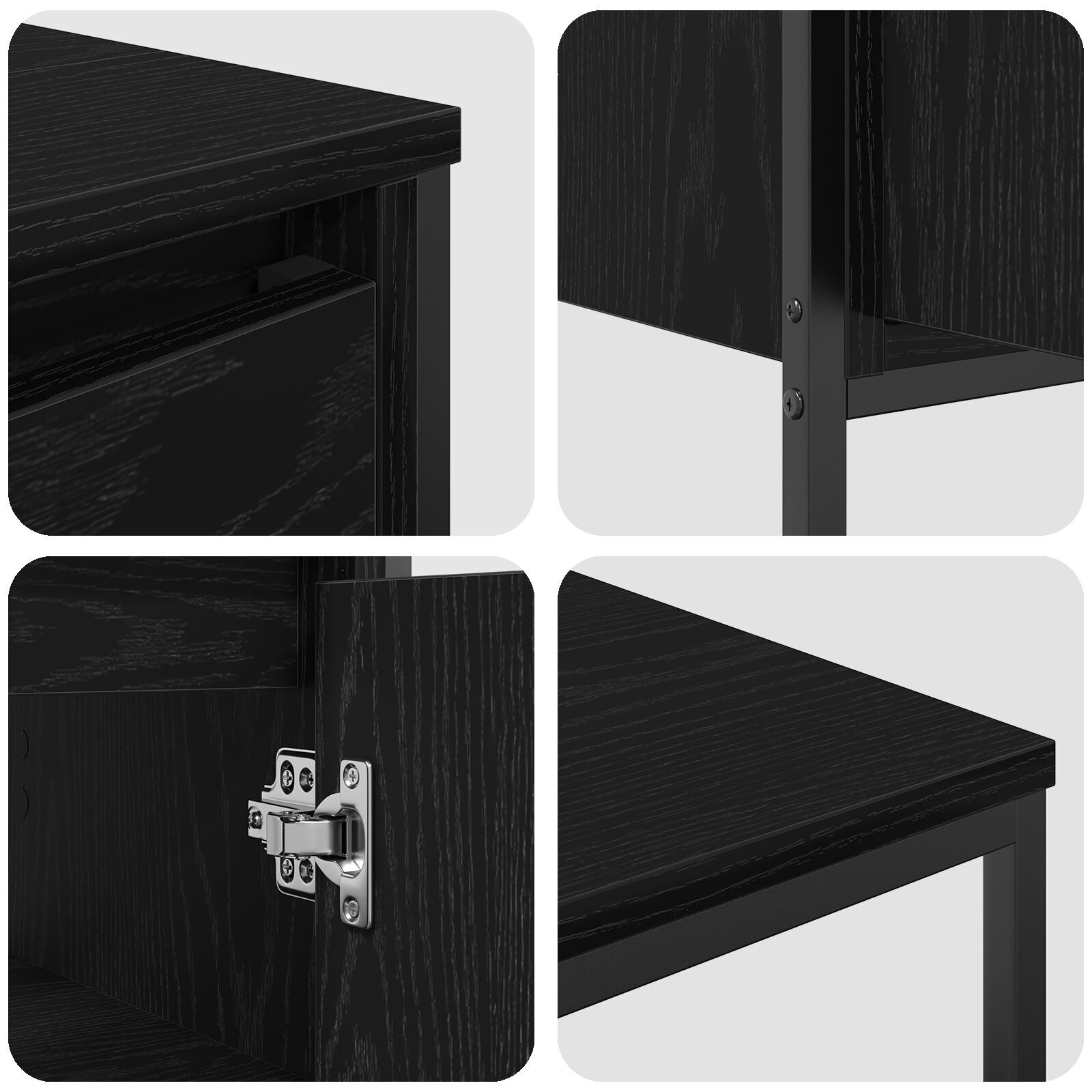 Set de mobilă pentru baie 3 piese vidaXL din lemn compozit stejar negru Set de mobilă pentru baie 3 piese vidaXL din lemn compozit stejar negru