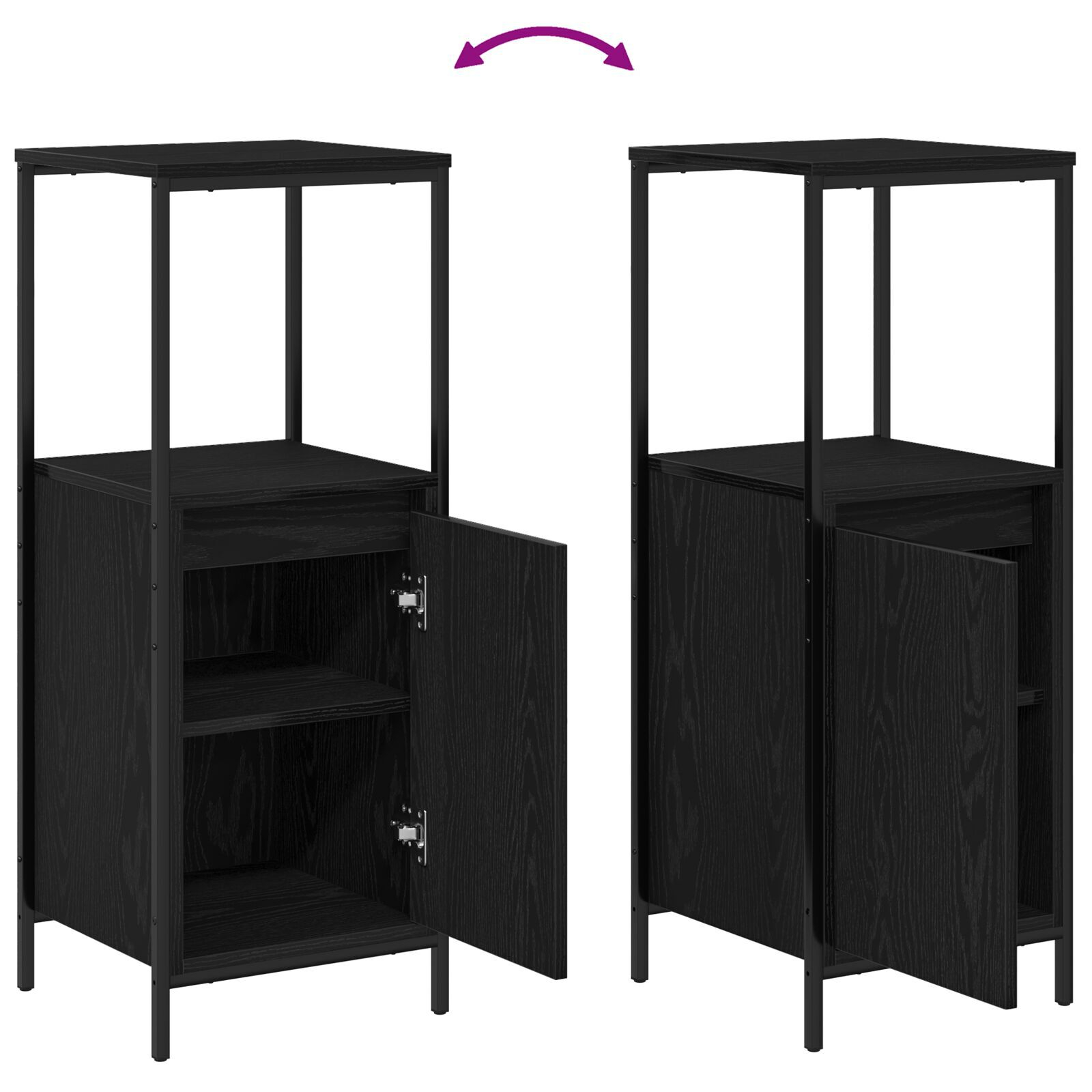 Set de mobilă pentru baie 3 piese vidaXL din lemn compozit stejar negru Set de mobilă pentru baie 3 piese vidaXL din lemn compozit stejar negru