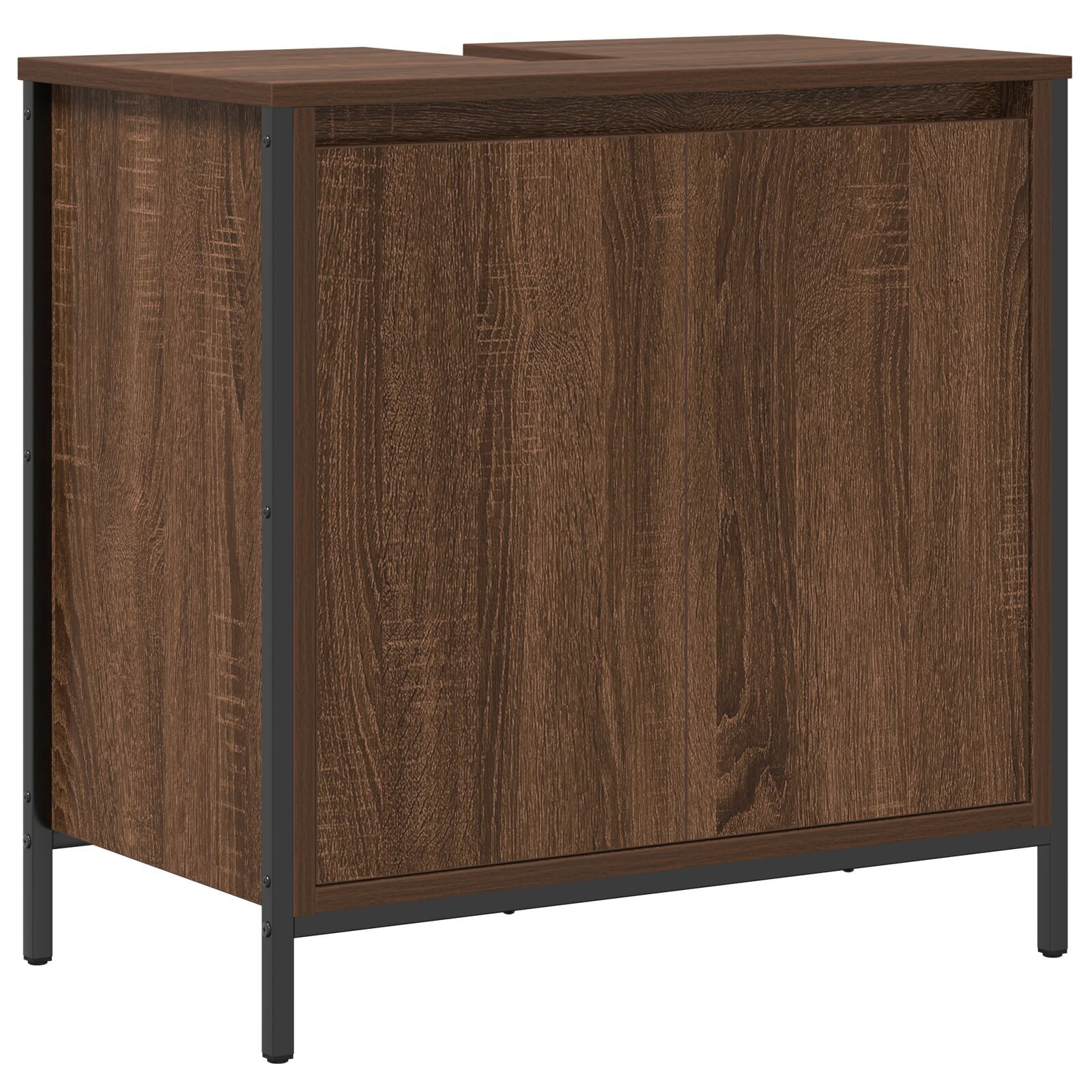 vidaXL Set de mobilier pentru baie din 3 piese în stejar maro, lemn prelucrat vidaXL Set de mobilier pentru baie din 3 piese în stejar maro, lemn prelucrat