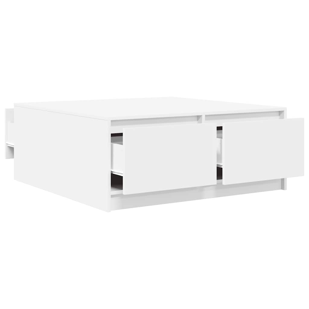 vidaXL Masuta de cafea cu sertare alb 100x100x40 cm vidaXL Masuta de cafea cu sertare alb 100x100x40 cm
