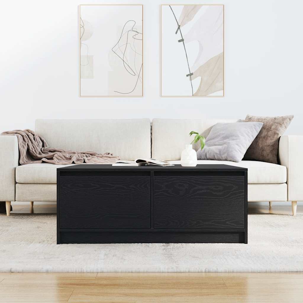 vidaXL Masuta de cafea cu sertare Stejar negru 100x100x40 cm vidaXL Masuta de cafea cu sertare Stejar negru 100x100x40 cm