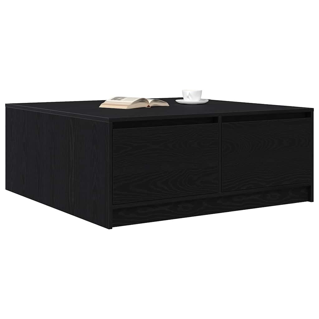 vidaXL Masuta de cafea cu sertare Stejar negru 100x100x40 cm vidaXL Masuta de cafea cu sertare Stejar negru 100x100x40 cm