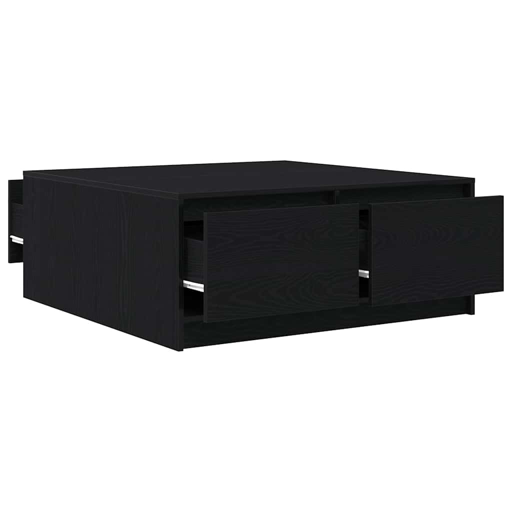 vidaXL Masuta de cafea cu sertare Stejar negru 100x100x40 cm vidaXL Masuta de cafea cu sertare Stejar negru 100x100x40 cm