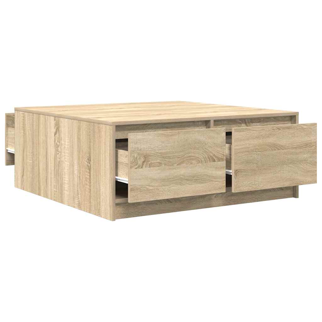 vidaXL Masuta de cafea cu sertare Stejar Sonoma 100x100x40 cm vidaXL Masuta de cafea cu sertare Stejar Sonoma 100x100x40 cm
