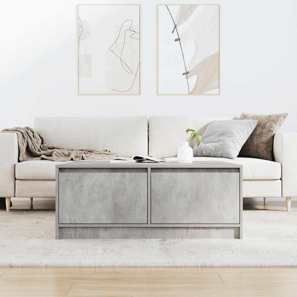 vidaXL Masuta de cafea cu sertare Gri beton 100x100x40 cm vidaXL Masuta de cafea cu sertare Gri beton 100x100x40 cm