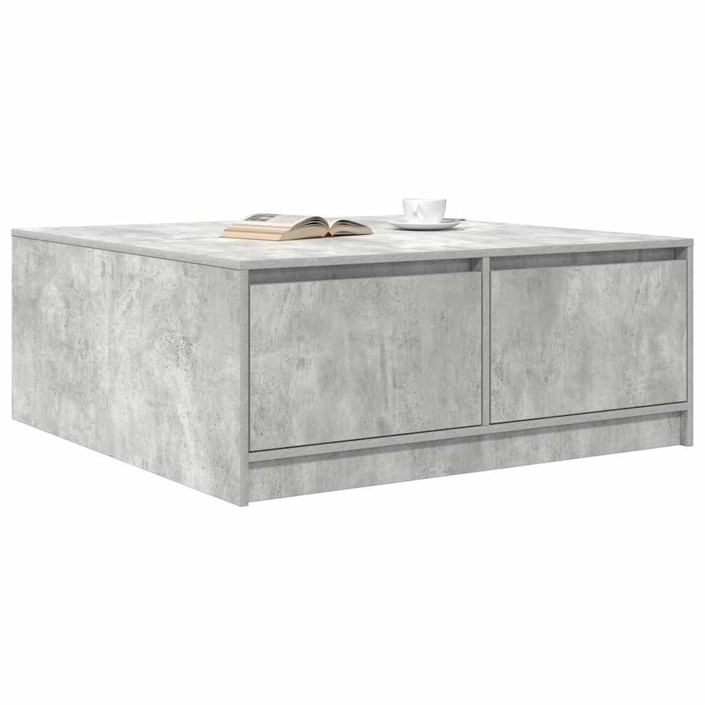 vidaXL Masuta de cafea cu sertare Gri beton 100x100x40 cm vidaXL Masuta de cafea cu sertare Gri beton 100x100x40 cm