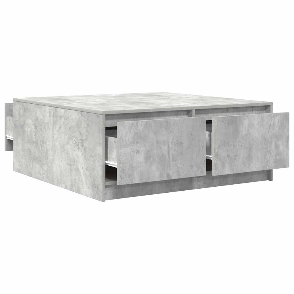 vidaXL Masuta de cafea cu sertare Gri beton 100x100x40 cm vidaXL Masuta de cafea cu sertare Gri beton 100x100x40 cm