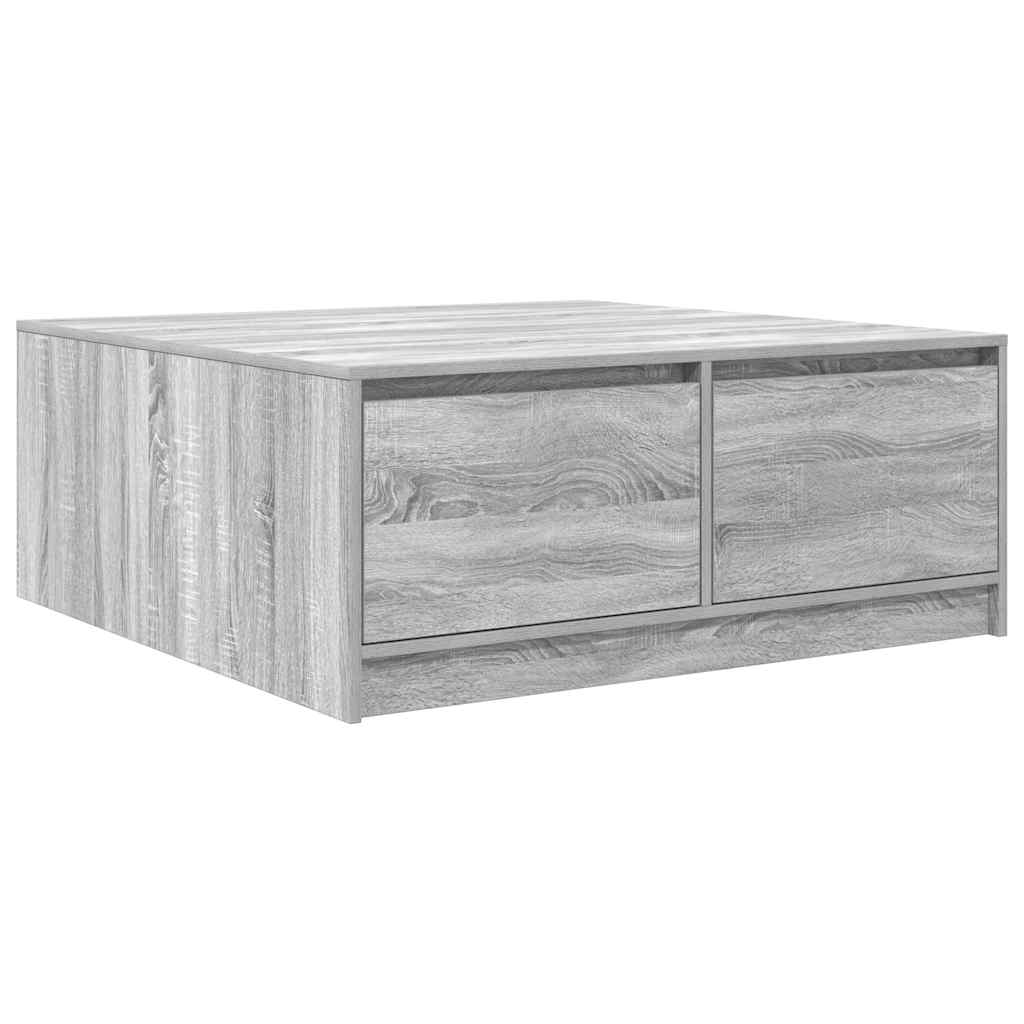 vidaXL Masuta de cafea cu sertare Gri Sonoma 100x100x40 cm