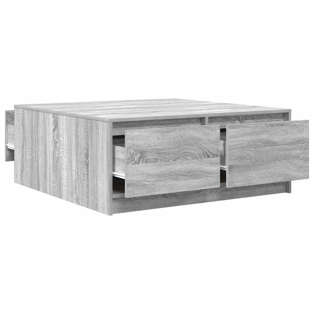vidaXL Masuta de cafea cu sertare Gri Sonoma 100x100x40 cm