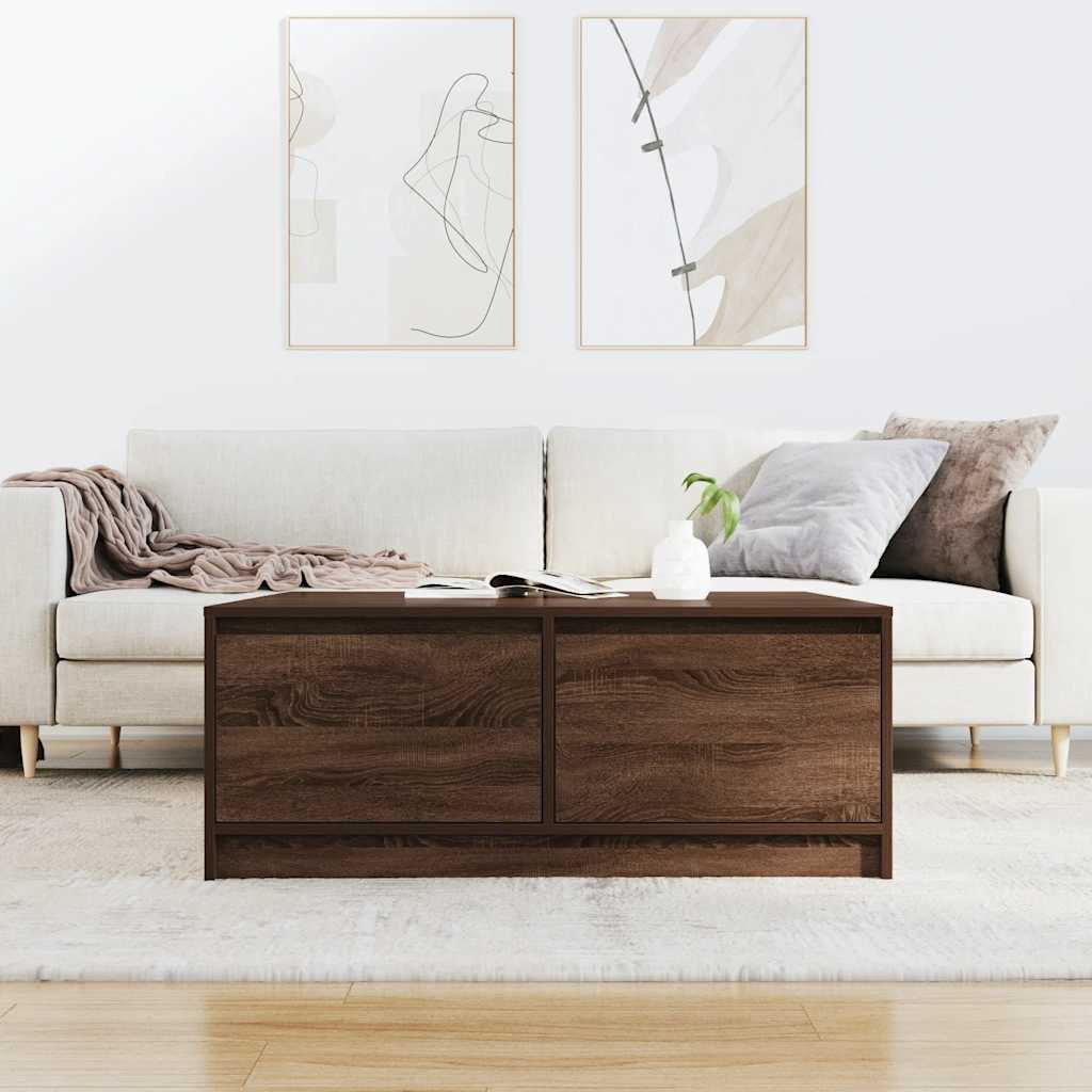 vidaXL Masuta de cafea cu sertare Stejar maro 100x100x40 cm vidaXL Masuta de cafea cu sertare Stejar maro 100x100x40 cm