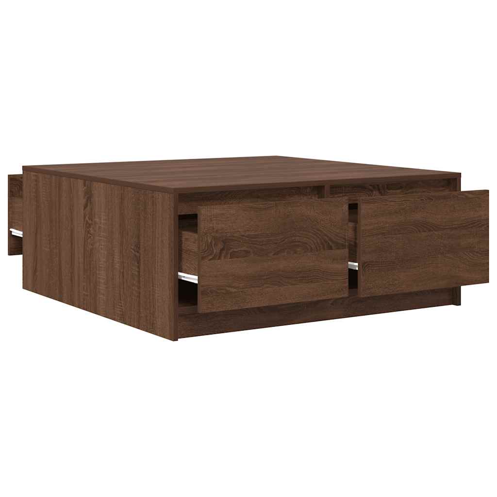 vidaXL Masuta de cafea cu sertare Stejar maro 100x100x40 cm vidaXL Masuta de cafea cu sertare Stejar maro 100x100x40 cm