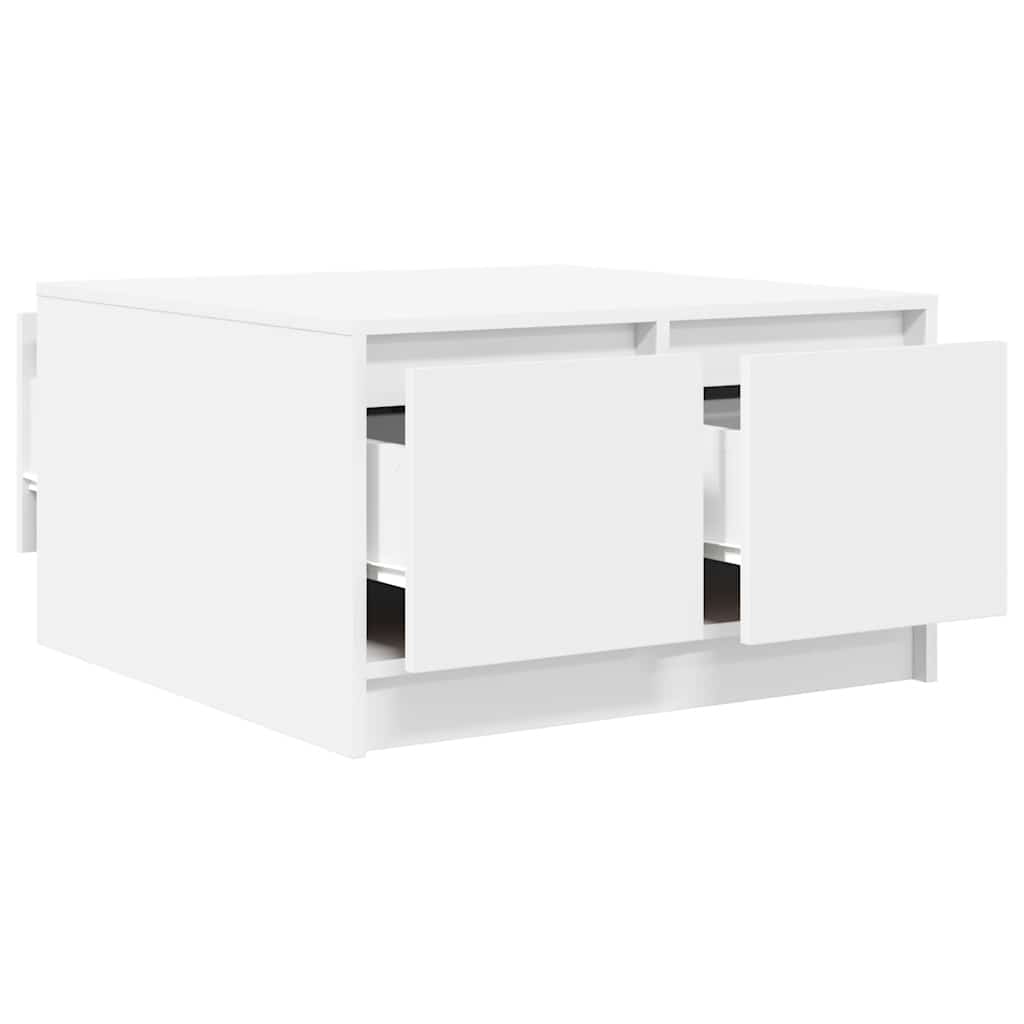 vidaXL Masuta de cafea cu sertare alb 70,5x70x40 cm vidaXL Masuta de cafea cu sertare alb 70,5x70x40 cm