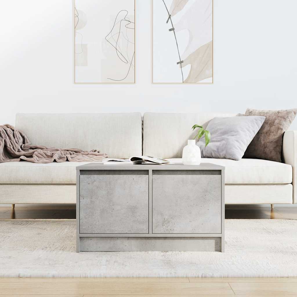 vidaXL Masuta de cafea cu sertare Gri beton 70,5x70x40 cm vidaXL Masuta de cafea cu sertare Gri beton 70,5x70x40 cm