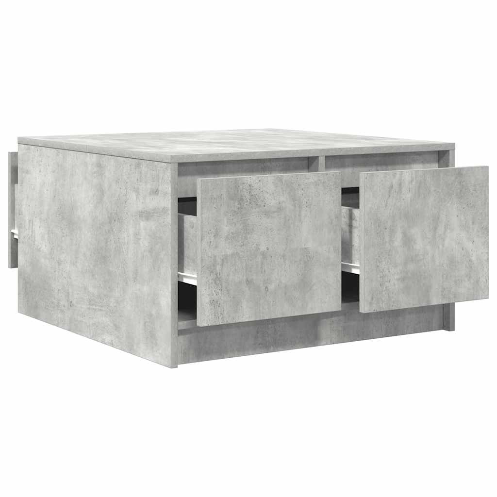 vidaXL Masuta de cafea cu sertare Gri beton 70,5x70x40 cm vidaXL Masuta de cafea cu sertare Gri beton 70,5x70x40 cm