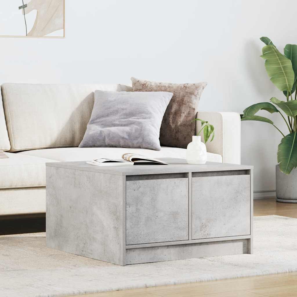 vidaXL Masuta de cafea cu sertare Gri beton 70,5x70x40 cm vidaXL Masuta de cafea cu sertare Gri beton 70,5x70x40 cm