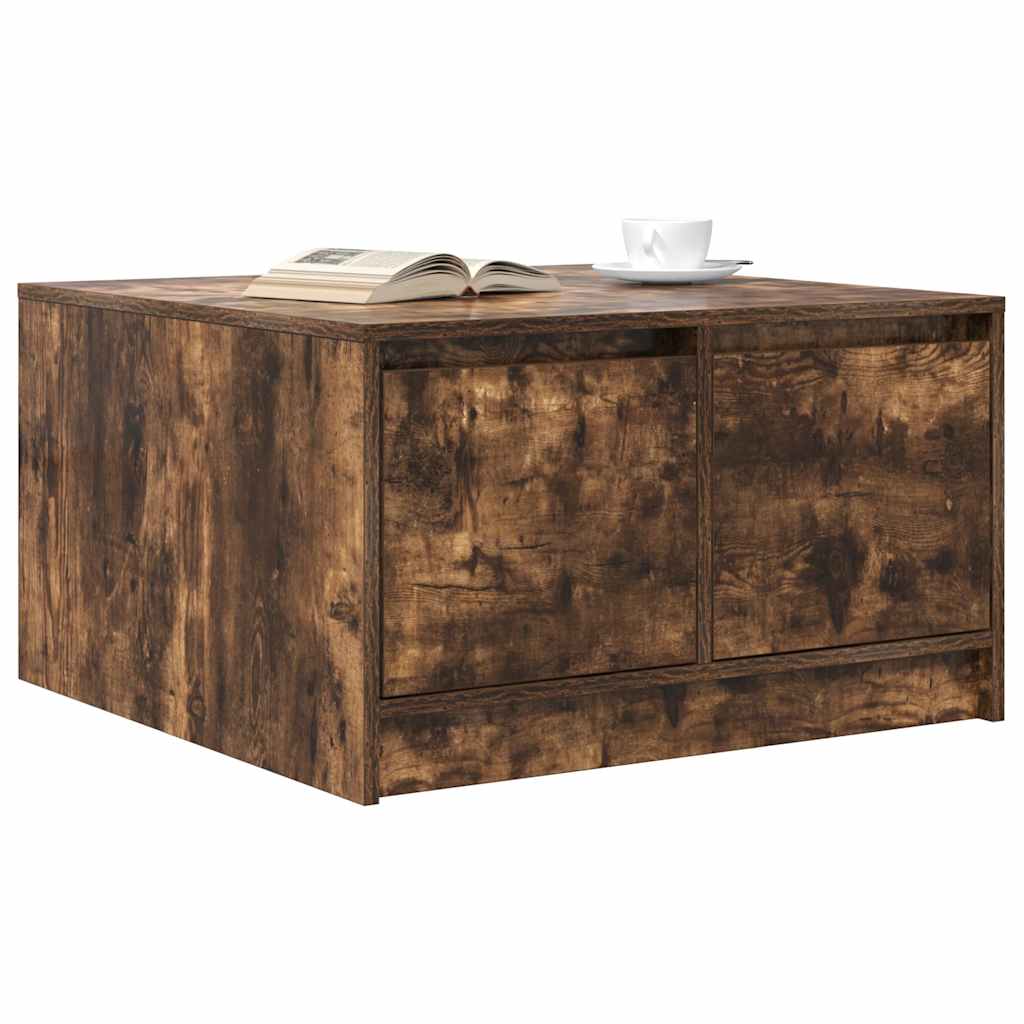 vidaXL Masuta de cafea cu sertare Stejar afumat 70,5x70x40 cm