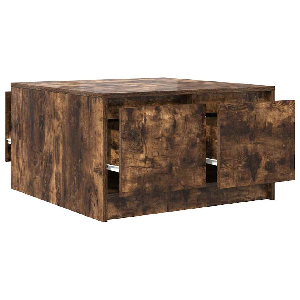 vidaXL Masuta de cafea cu sertare Stejar afumat 70,5x70x40 cm