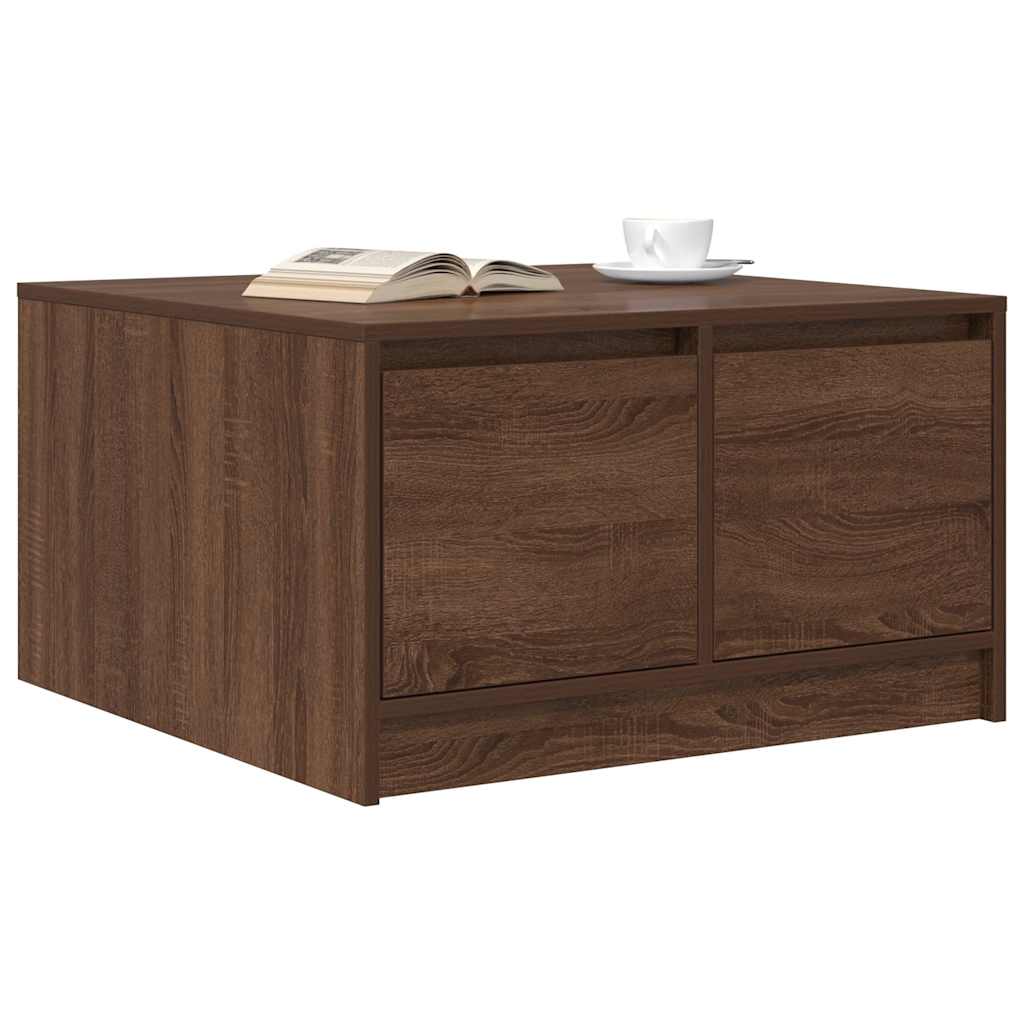 vidaXL Masuta de cafea cu sertare Stejar maro 70,5x70x40 cm vidaXL Masuta de cafea cu sertare Stejar maro 70,5x70x40 cm