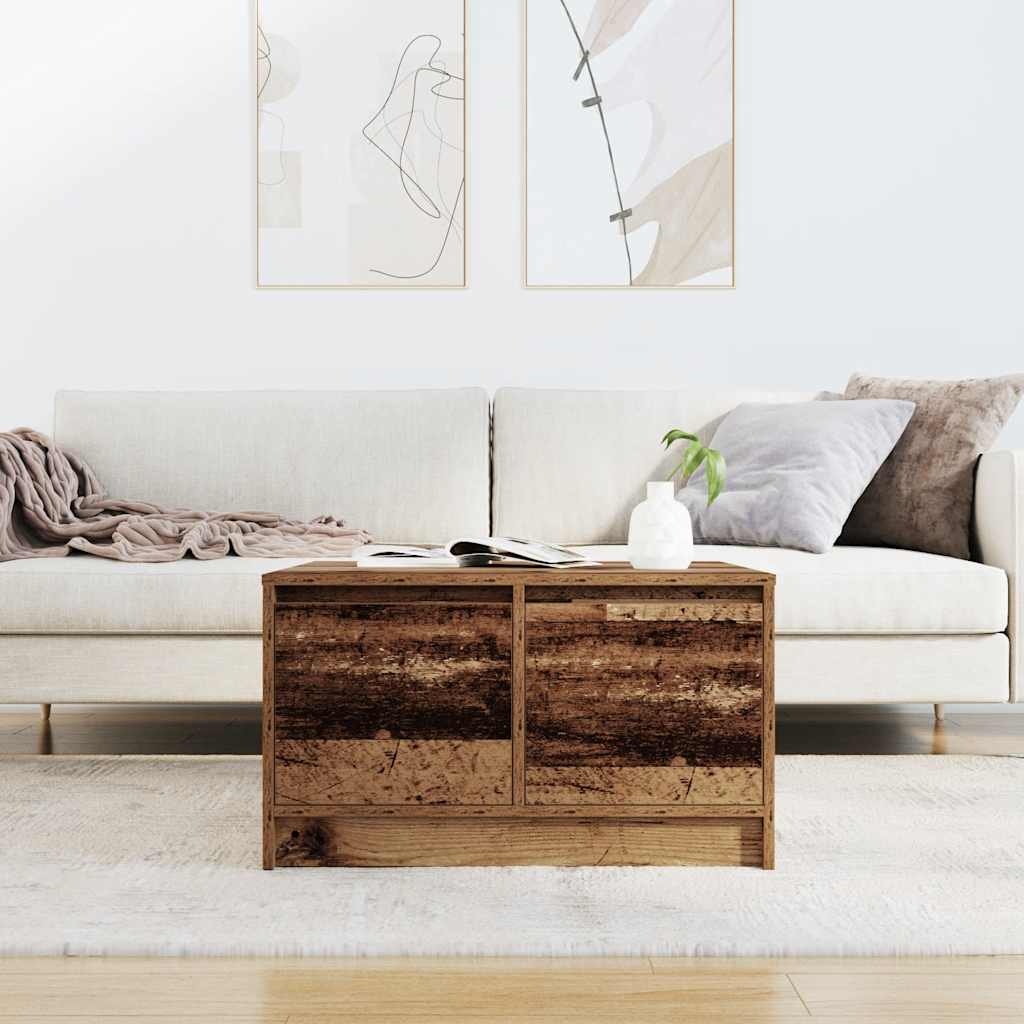 vidaXL Masuta de cafea cu sertare din lemn vechi 70,5x70x40 cm vidaXL Masuta de cafea cu sertare din lemn vechi 70,5x70x40 cm