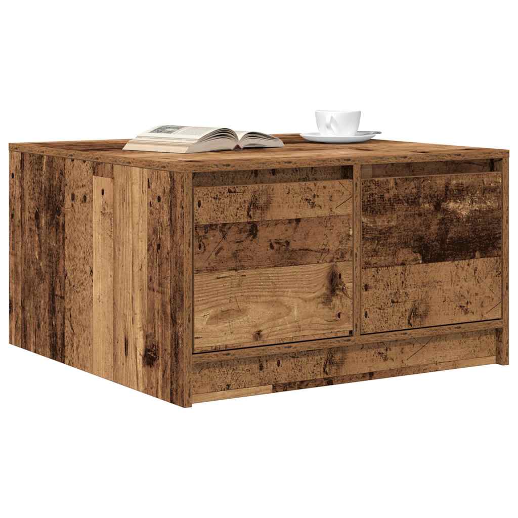 vidaXL Masuta de cafea cu sertare din lemn vechi 70,5x70x40 cm vidaXL Masuta de cafea cu sertare din lemn vechi 70,5x70x40 cm