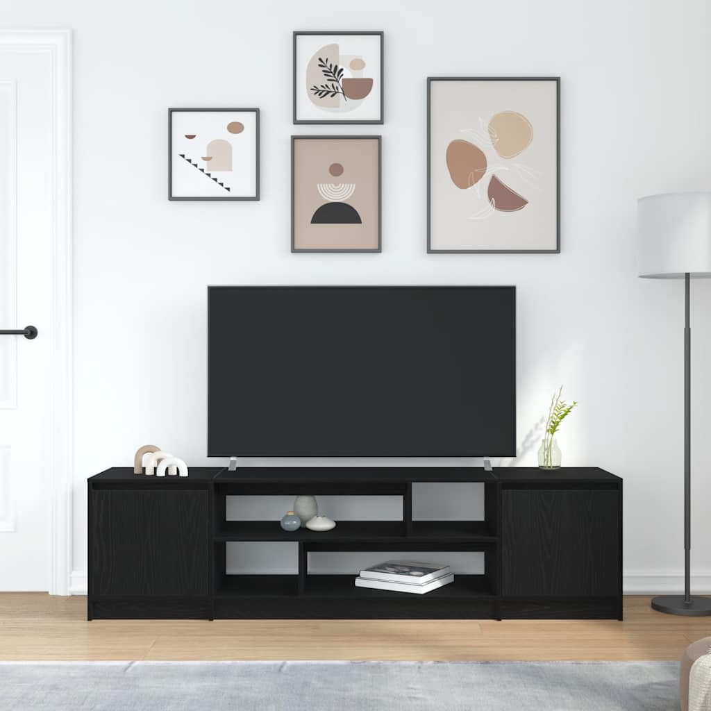 vidaXL Dulap TV Stejar Negru 188,5x41x50 cm Lemn prelucrat