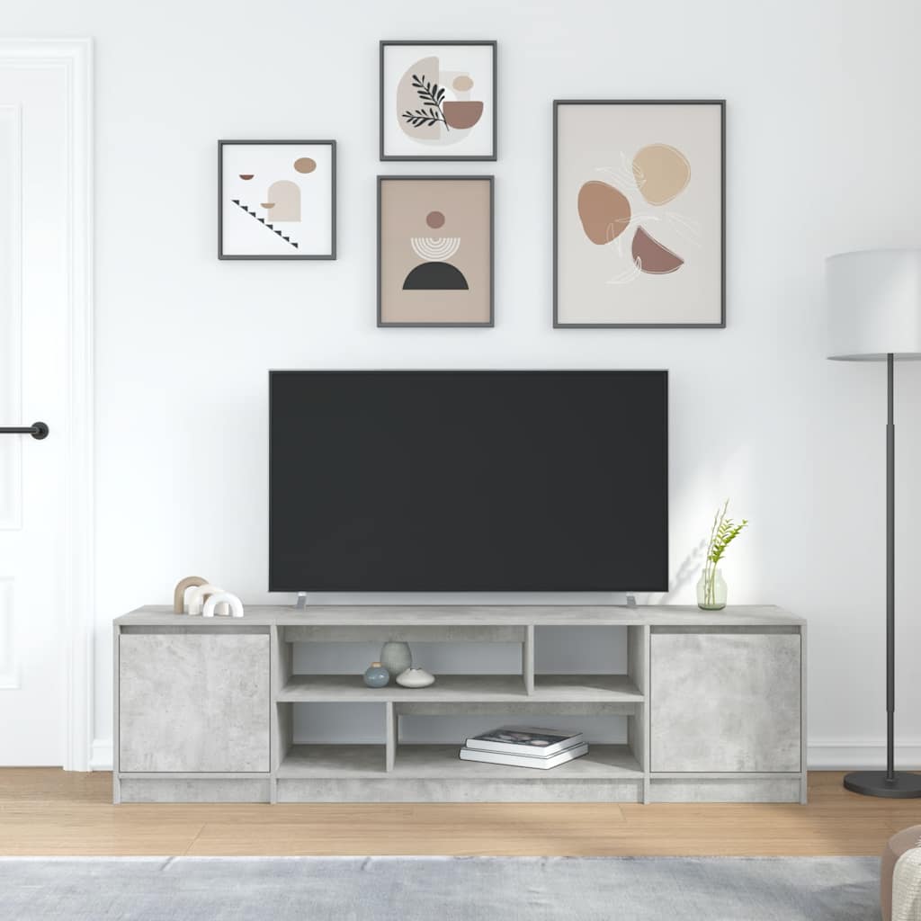 vidaXL Comodă TV, gri beton, 188,5x41x50 cm, lemn prelucrat vidaXL Comodă TV, gri beton, 188,5x41x50 cm, lemn prelucrat