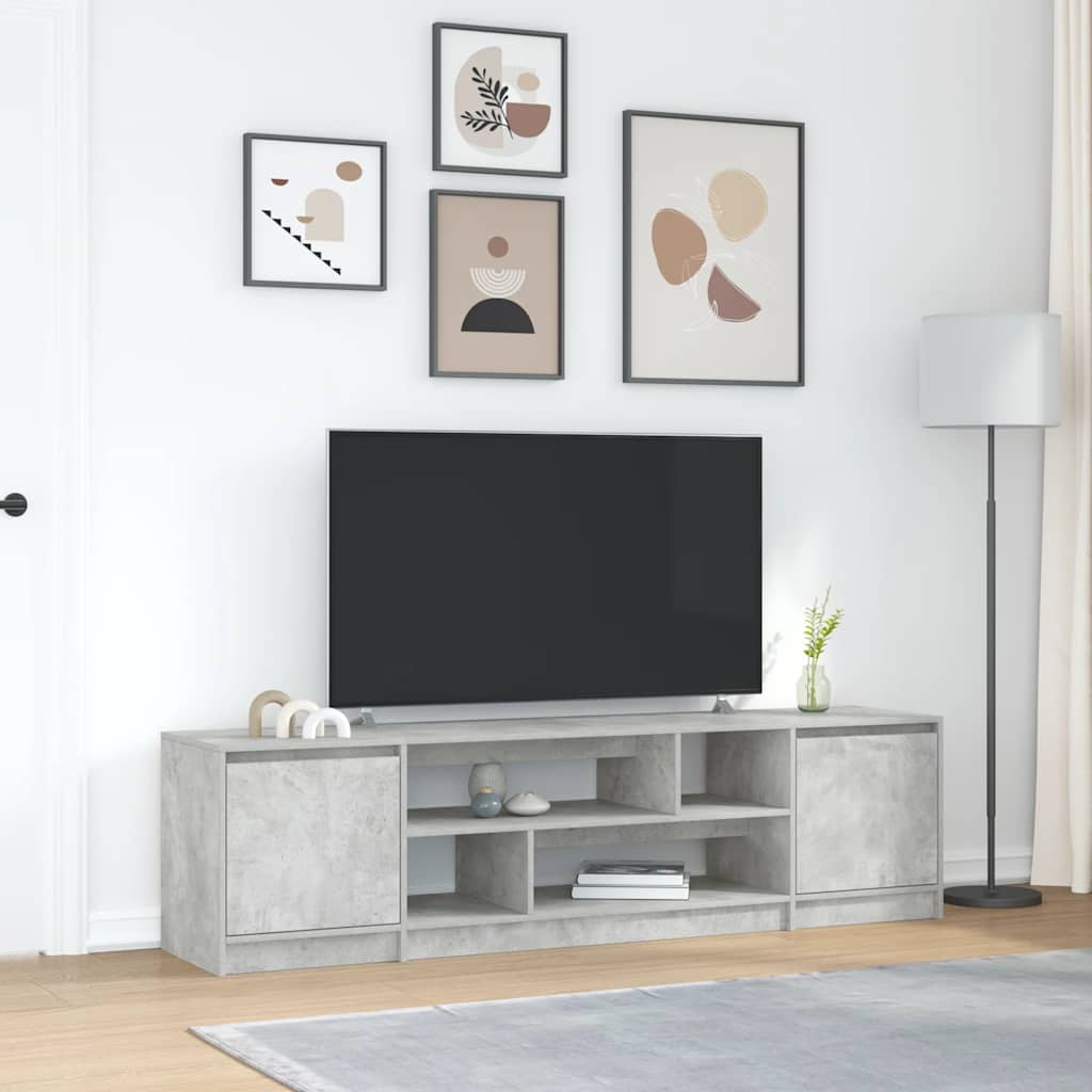 vidaXL Comodă TV, gri beton, 188,5x41x50 cm, lemn prelucrat vidaXL Comodă TV, gri beton, 188,5x41x50 cm, lemn prelucrat