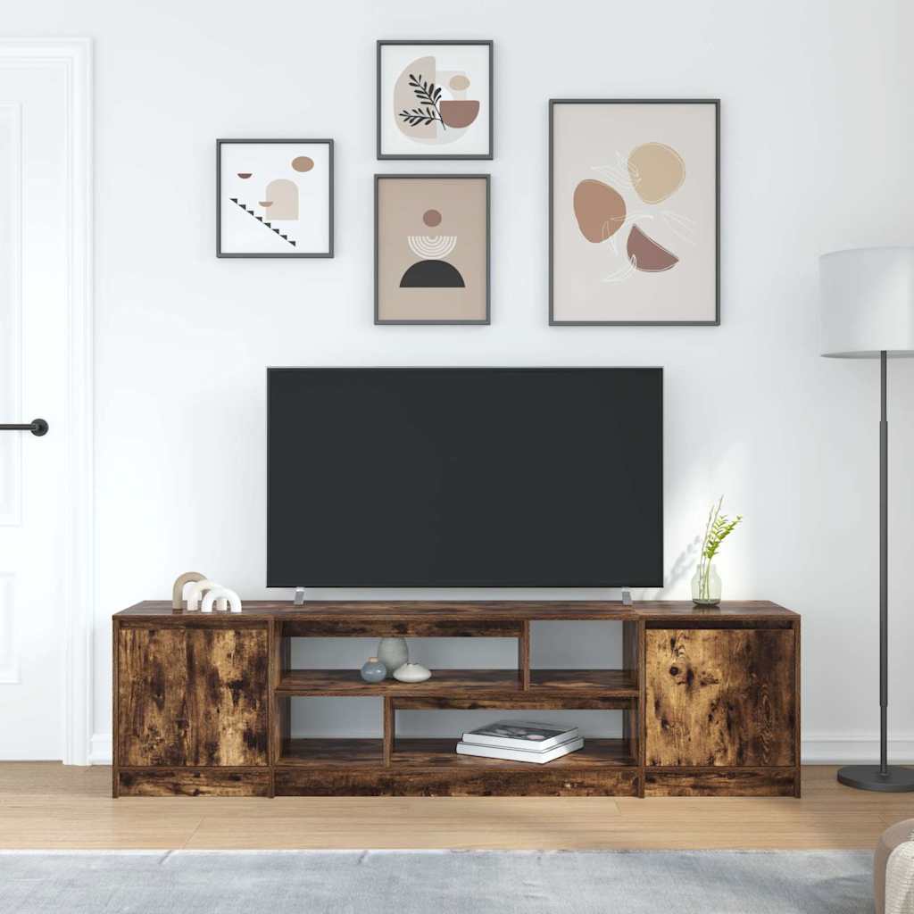 vidaXL Comodă TV, stejar fumuriu 188,5x41x50 cm lemn compozit vidaXL Comodă TV, stejar fumuriu 188,5x41x50 cm lemn compozit