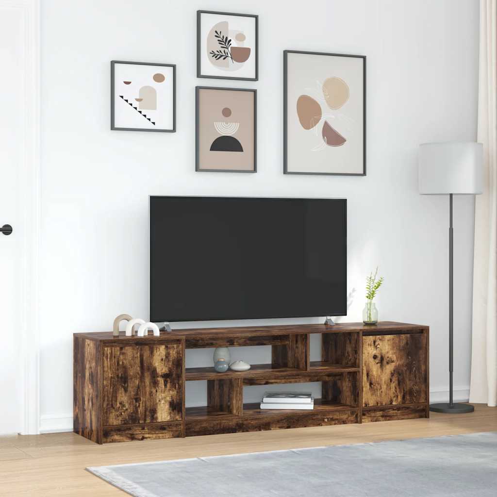 vidaXL Comodă TV, stejar fumuriu 188,5x41x50 cm lemn compozit vidaXL Comodă TV, stejar fumuriu 188,5x41x50 cm lemn compozit