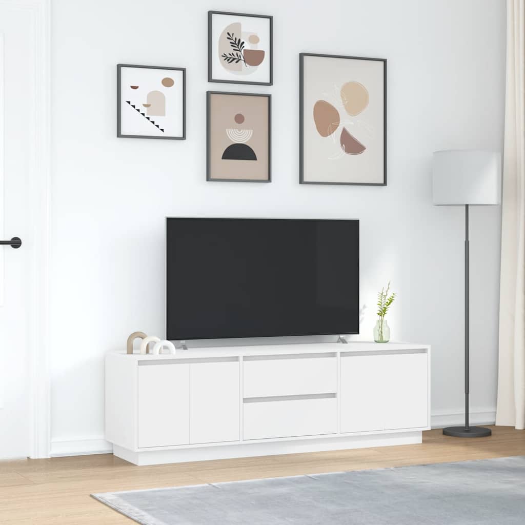 vidaXL Dulap TV cu lumini LED alb 160,5x41x50 cm vidaXL Dulap TV cu lumini LED alb 160,5x41x50 cm